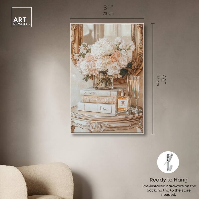 Mirror and Classy Glam Books Canvas by Art Remedy