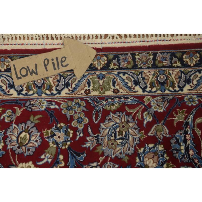 Hand Knotted Oriental 100% Kork Wool Carpet Traditional Floral Beige & Ivories Isfahan Area Rug - 10' 7'' X 6' 7''