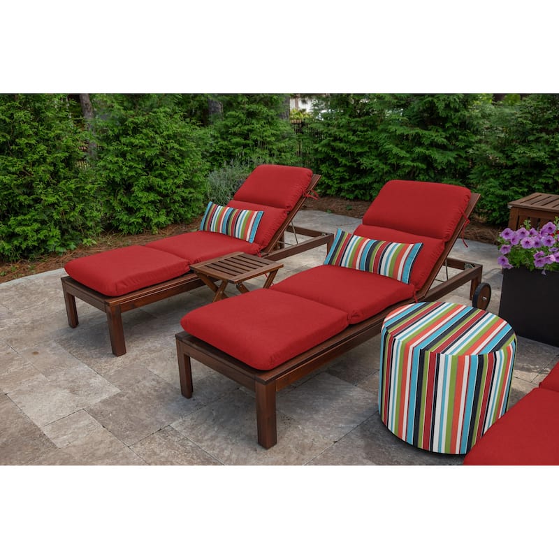 Sunbrella Solid 1-Piece Outdoor Chaise Cushion, 22.5"W x 74"L - 22.5"W x 74"L