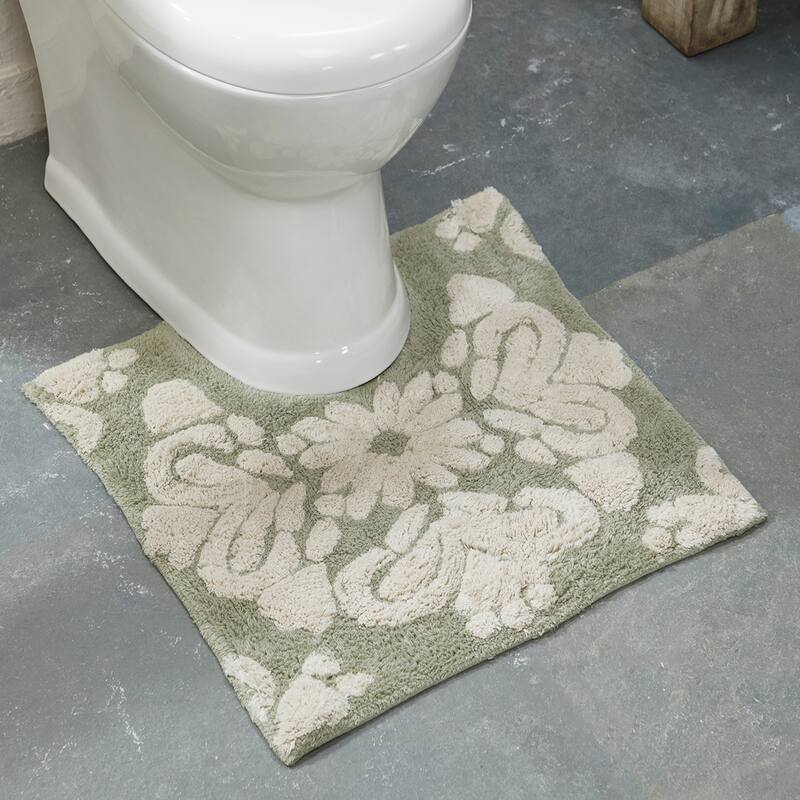 Better Trends Medallion Collection 100% Cotton 3-Pc Set Bathroom Rugs-Soft & Super Absorbent, Non-Skid Latex, Machine Washable