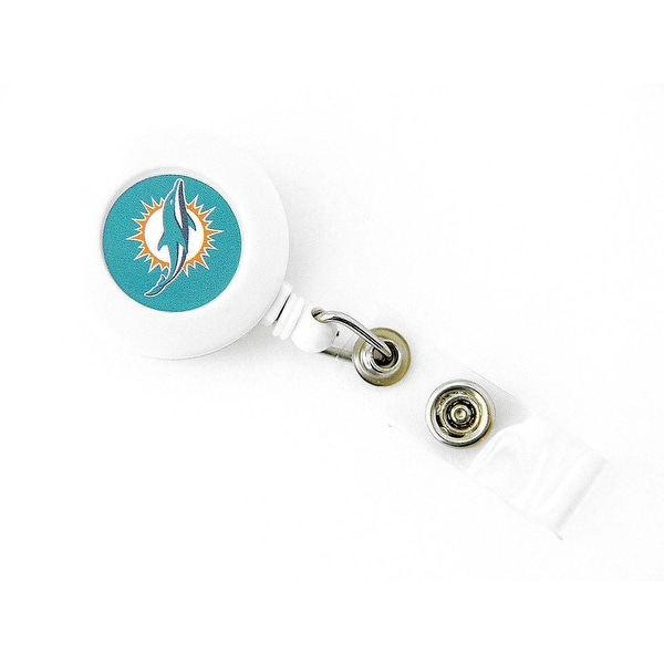 Miami Dolphins Retractable Badge Reel Id Ticket Clip