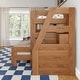 preview thumbnail 23 of 26, Max and Lily Modern Farmhouse Twin XL Over Queen Bunk Bed With Staircase