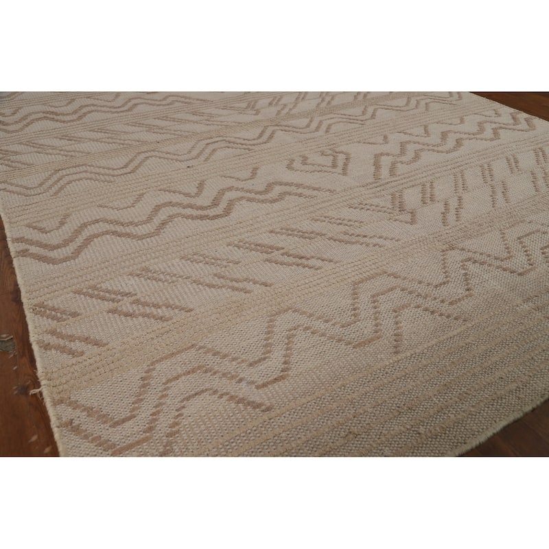 Moroccan Area Rug Hand-Knotted Oriental Wool Carpet - 4'10" x 7'9"