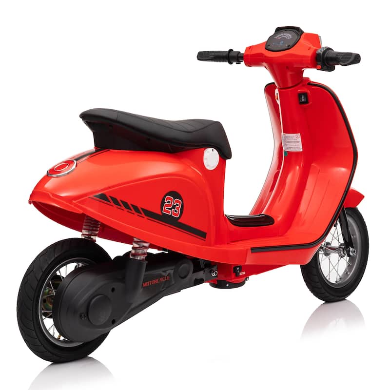 24V 250W Powerful Electric Scooter W/12" Air-Filled Tires,Hand Accelerator & Brake,Dual Rear Suspension,High/Low Speed