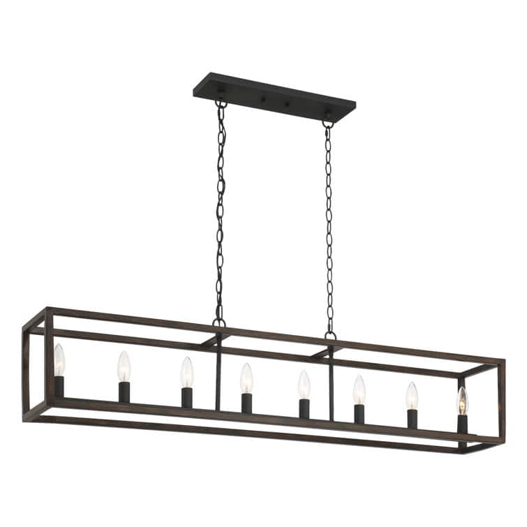Modern Farmhouse 8-light 48In Rectangle Linear Chandelier for Dining Room with UL Certified