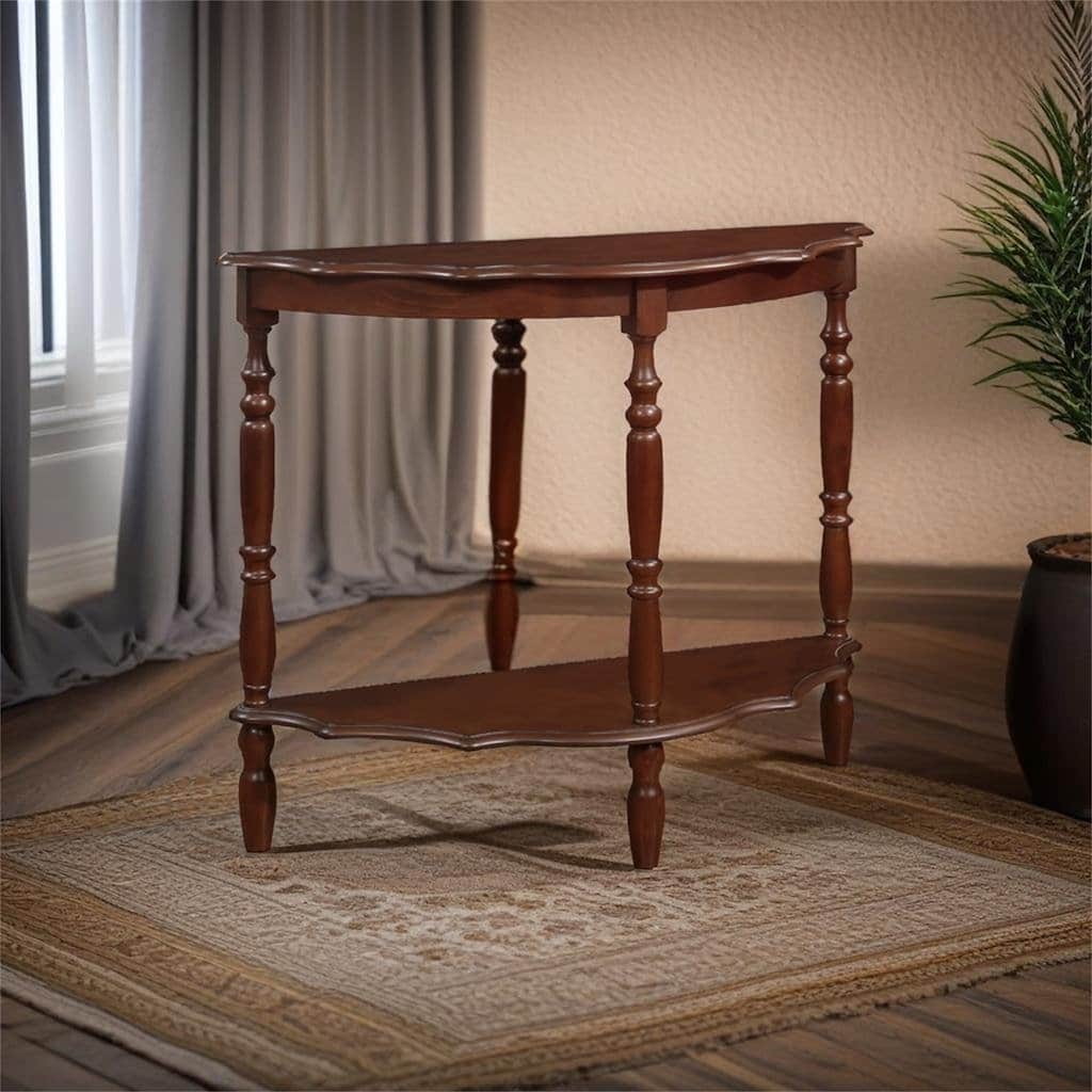 42'' Retro Circular Curved Half-Moon Console Table