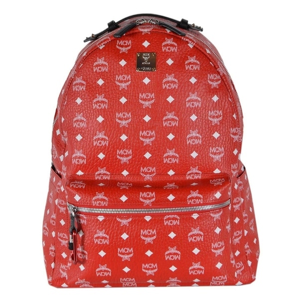 red and black mcm bag