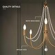 preview thumbnail 10 of 17, Alisar Mid-century Modern 5-Light Chandelier Antique Gold Swing Arms French Country Wood Beads Pendant Lights for Dining Room