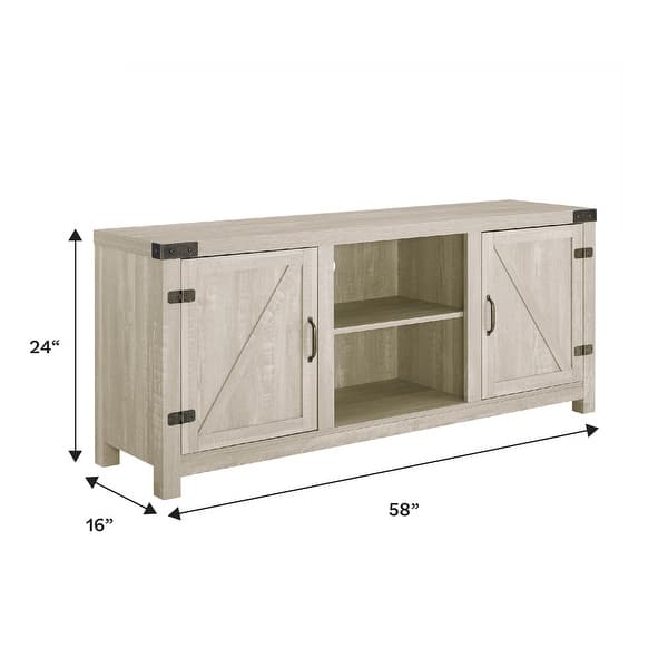 dimension image slide 0 of 7, Middlebrook Firebranch 58-inch Barn Door TV Stand