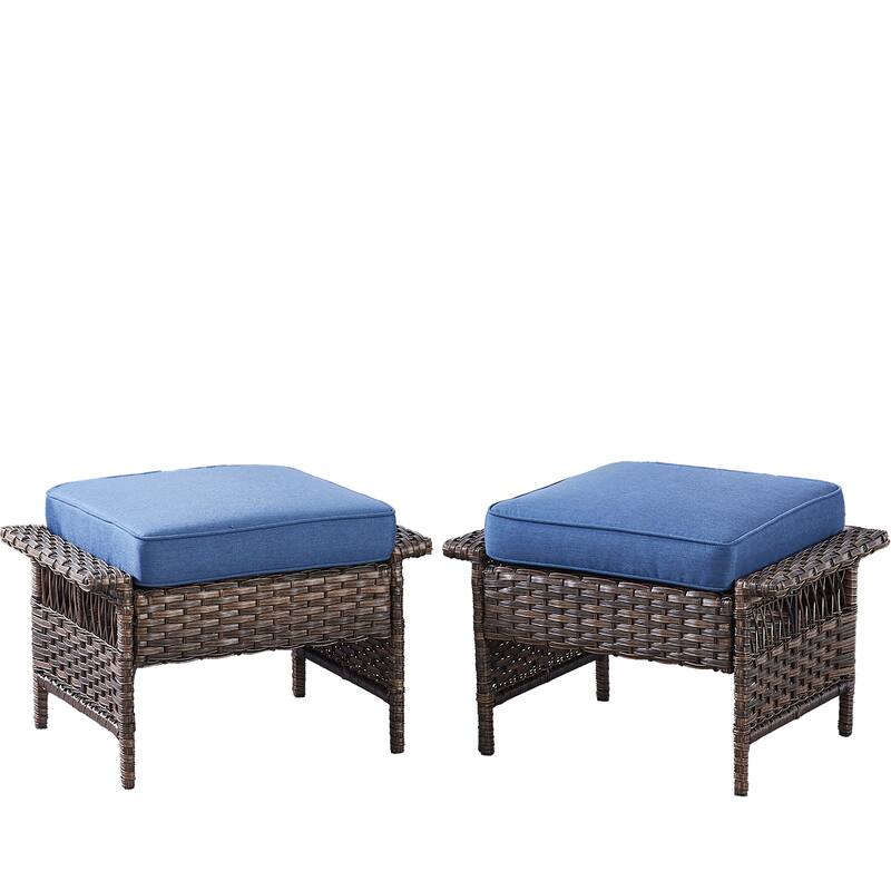 Pocassy Outdoor Swivel Chairs with Sofa Chair Ottoman and Table Set