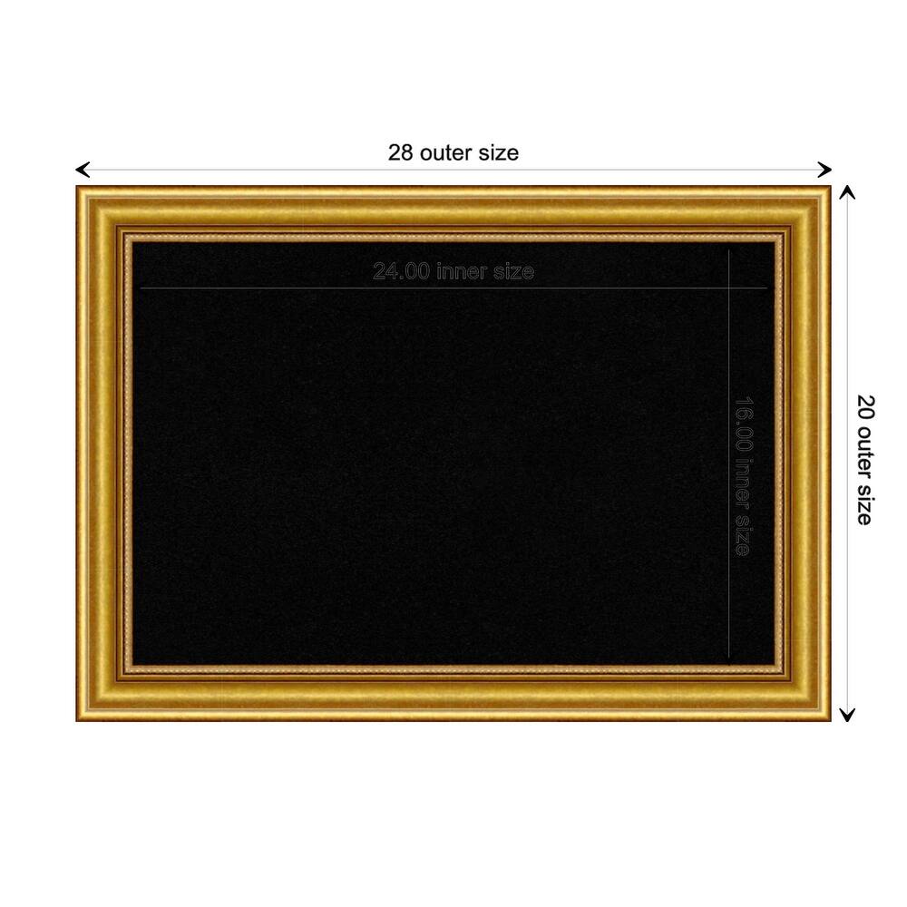 Townhouse Gold Wood Framed Black Corkboard Bulletin Board