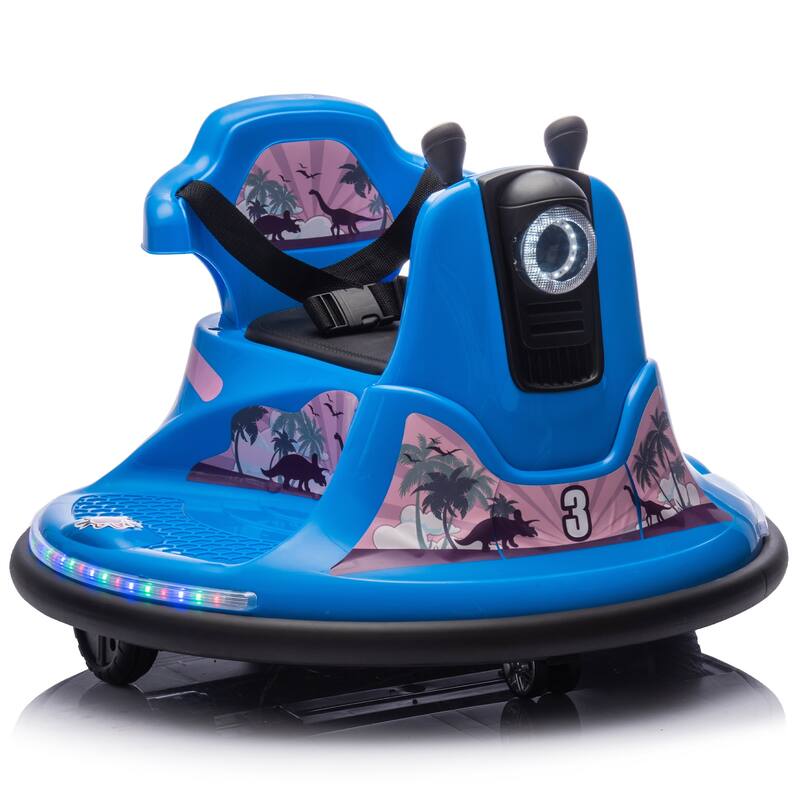 12V Kids Ride On Bumper car W/Parents control,Rotate 360 degrees,Two-handed switch for direction control For kids of 2-5