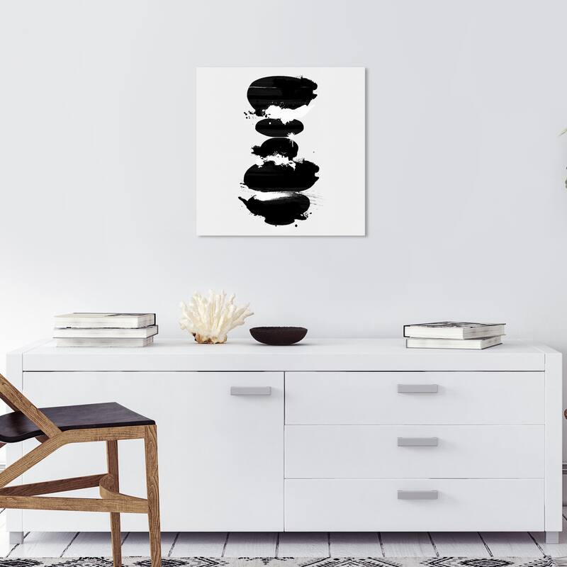 Wynwood Studio Canvas Abstract Perfect Balance Noir Square Black and Modern & Contemporary Wall Art Canvas Print - 20 x 20