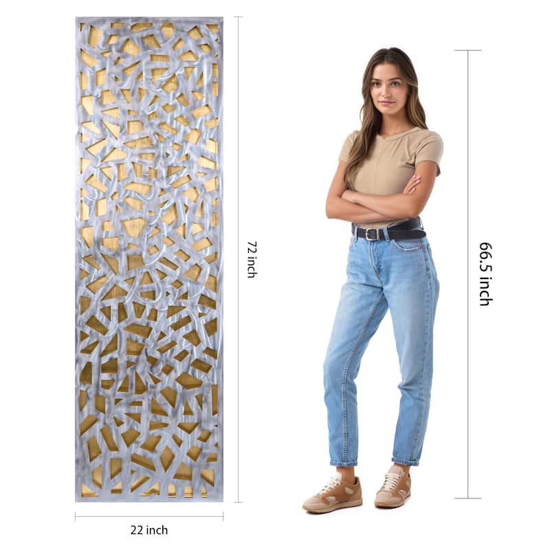 Polished Steel Wall Sculpture Abstract Wall Art with Gold/Silver Leaf