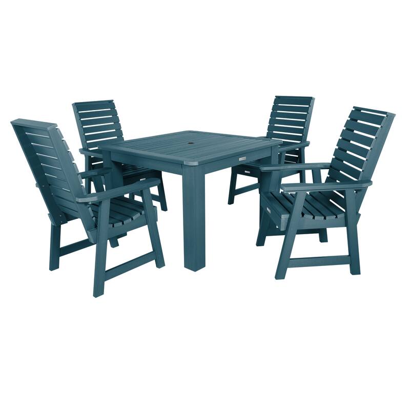 Weatherly 5-piece Outdoor Dining Set - 42" x 42" Table, Dining-height - Nantucket Blue