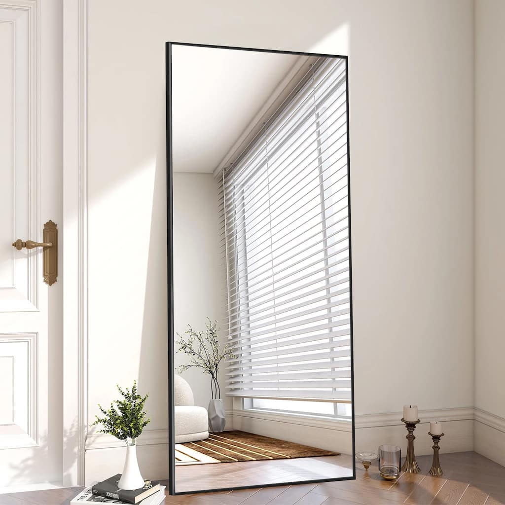 Modern Rectangle Aluminum Floor Mirror