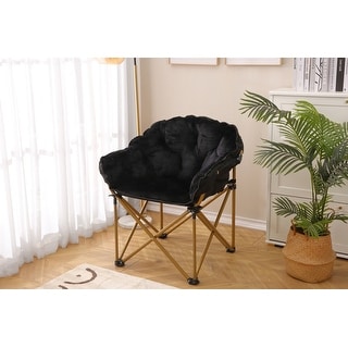 Folding faux mink shop club chair