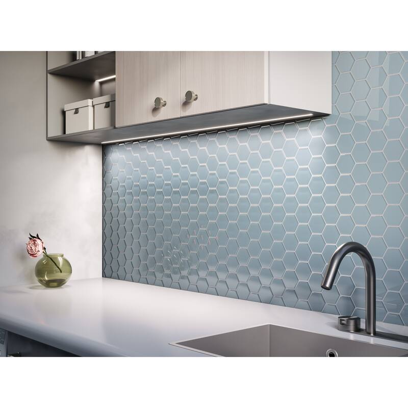 3" Beehive 10.25 in. x 11.75 in. Hexagon Glass Mesh-Mounted Mosaic Tile