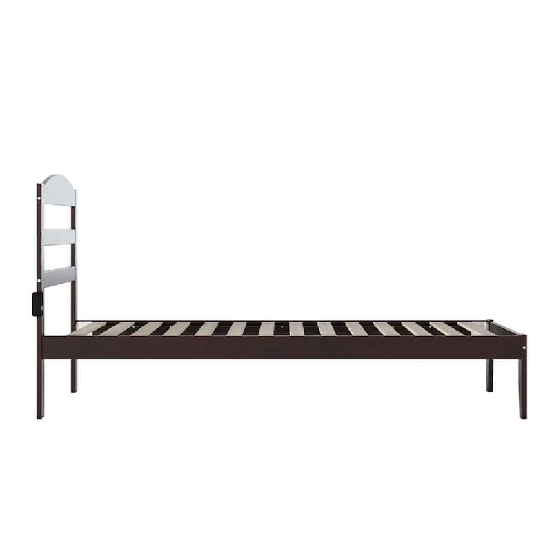 Warren Solid Wood Platform Bed with Attachable USB Charger