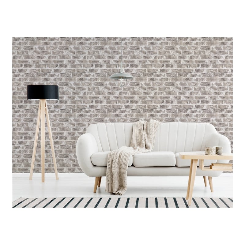 Brewster Jomax Grey Warehouse Brick Wallpaper - 20.5 x 396 x 0.025