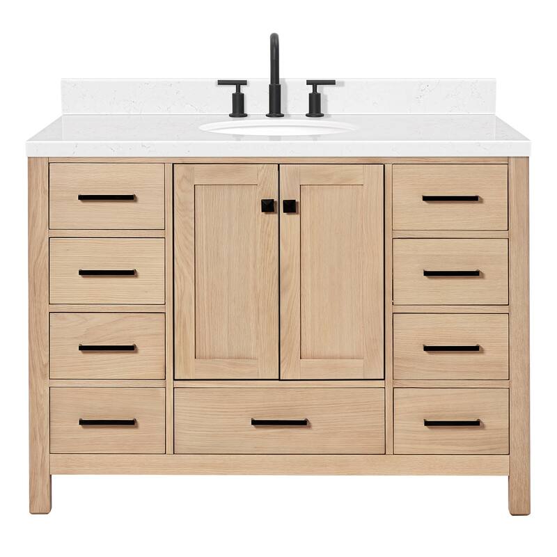 Ariel A048SCQOVO Cambridge 48" Free Standing Single Basin Vanity Set - Oak