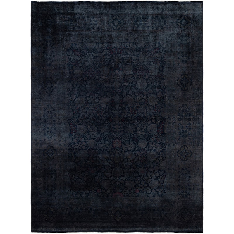 Overdyed One-of-a-Kind Hand-Knotted Area Rug - Black - 8' 10" x 11' 10"