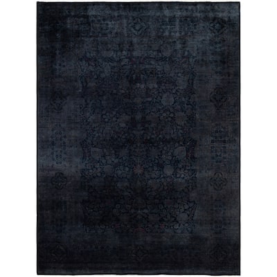 Overdyed One-of-a-Kind Hand-Knotted Area Rug - Black - 8' 10" x 11' 10"