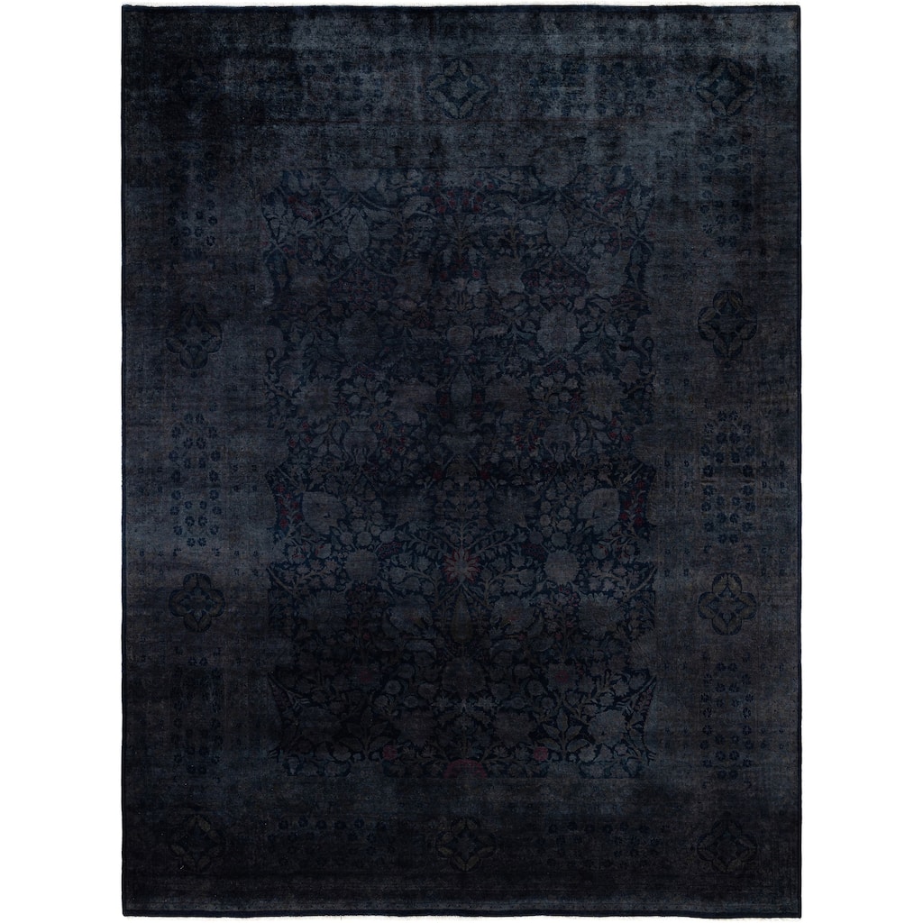 Overdyed One-of-a-Kind Hand-Knotted Area Rug - Black - 8' 10" x 11' 10"