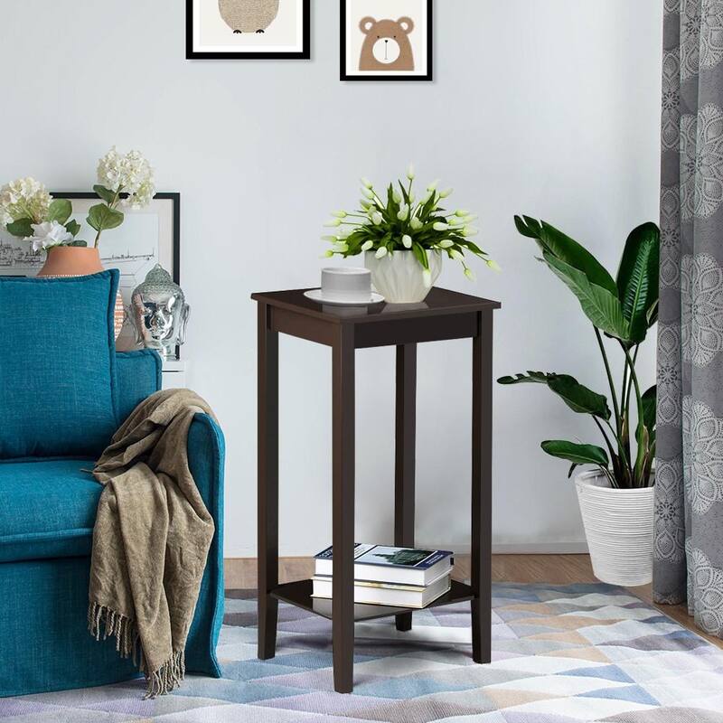 Yaheetech Wood Tall Bedside Living Room Sofa Side End Table Furnture