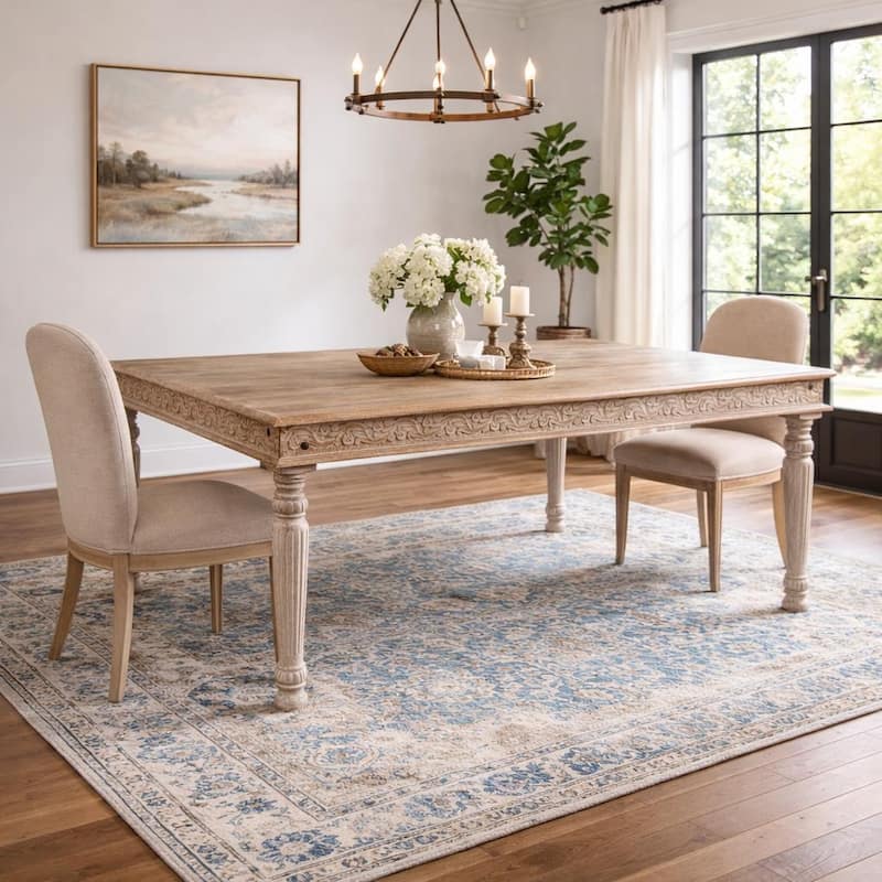 Driftwood Carved Dining Table - 83" - 83