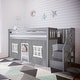 preview thumbnail 60 of 61, Max and Lily Twin over Twin Low Bunk Bed with Staircase and Curtains Grey with Grey/White Curtain