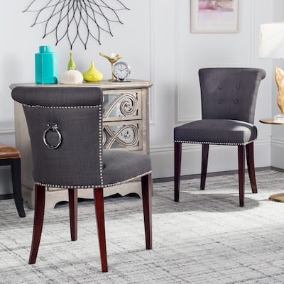 SAFAVIEH Malia Charcoal Grey Dining Chair (Set of 2) - 19.5" x 24.2" x 33.4" - 20"W x 24"D x 33"H