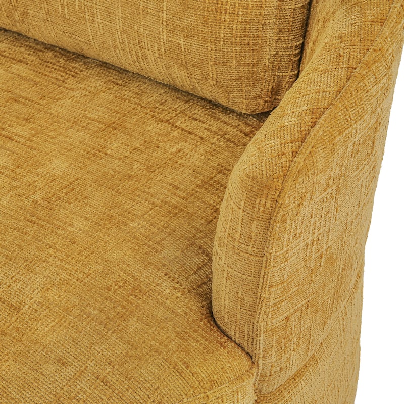 Modern Upholstered Swivel Accent Chair Round Chair with Pillows Single Sofa Chair Chenille Armchair for Living Room