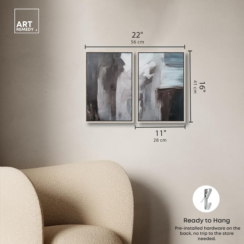 Monochrome Mood I Canvas Set of 2 by Art Remedy