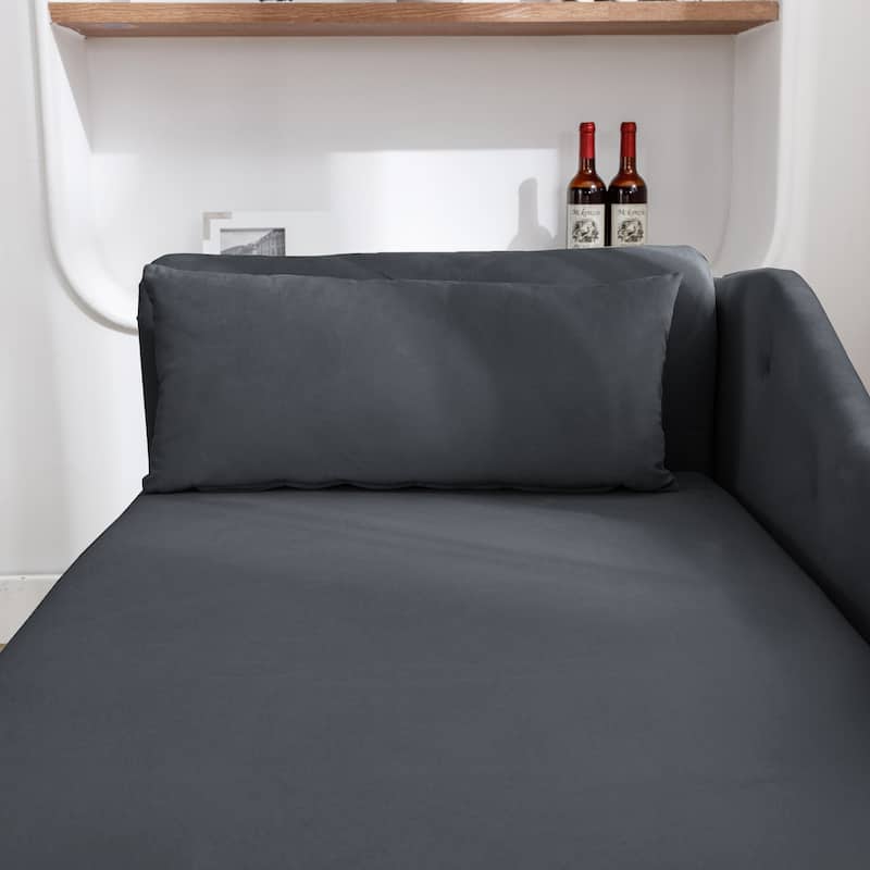 Velvet Upholstered Bench Lounge Bench with Storage, Decorative Bench Indoor Bench with Pillows and Armrests