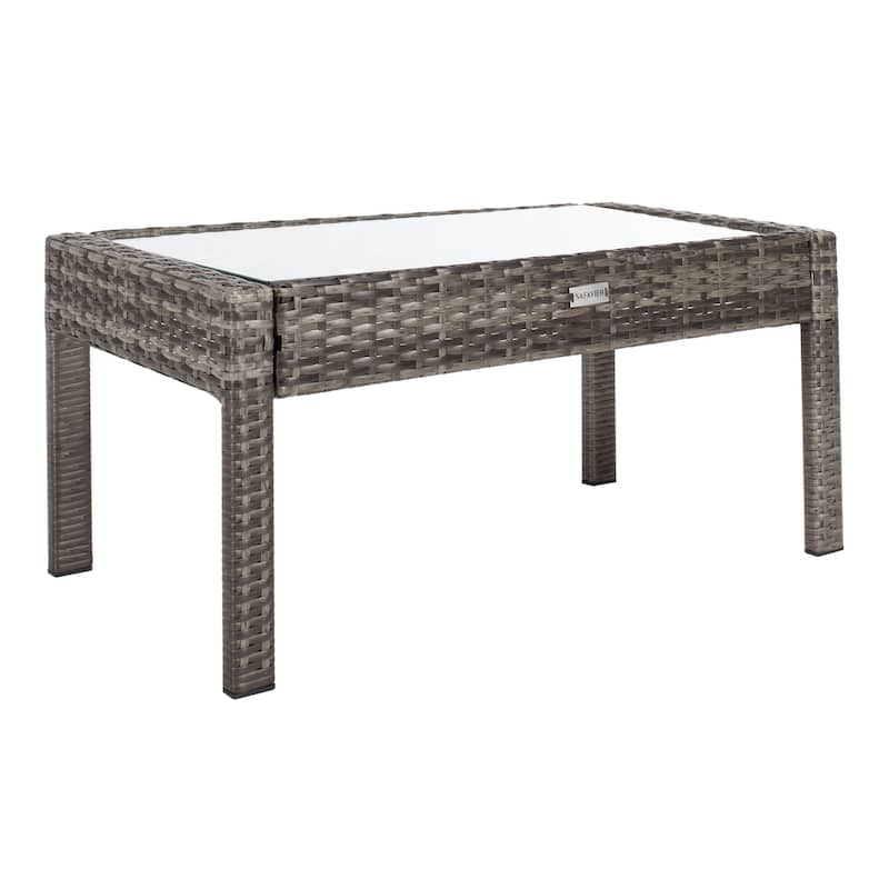 SAFAVIEH Outdoor Bassey 4-Piece Conversation Patio Set. - 39.78" x 24.18" x 32.37"