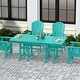 preview thumbnail 7 of 49, Laguna Hdpe All Weather Outdoor Patio 71" Rectangular Dining Table Turquoise