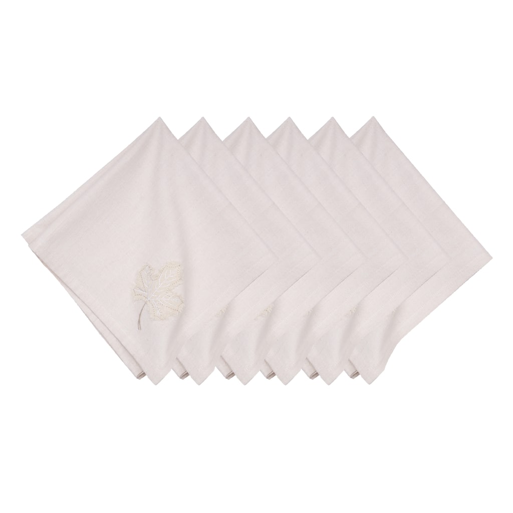 Neutral Maple Leaves Napkin S/6
