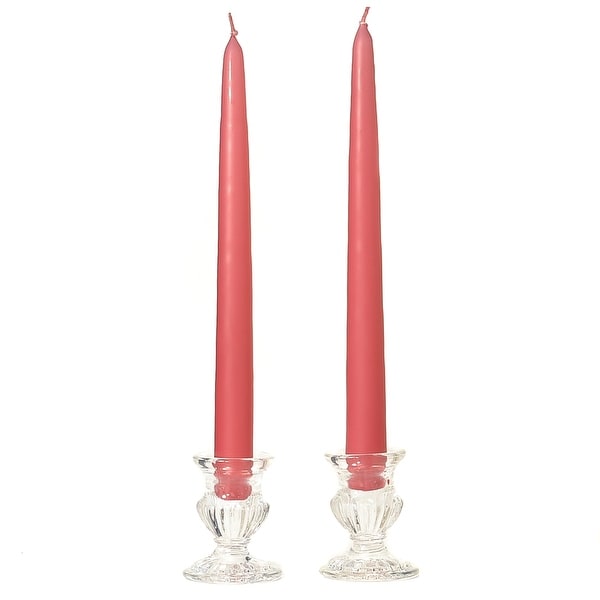 6 Pairs Taper Candles Unscented 15 Inch Mauve Tapers .88 in. diameter x 15 in. tall