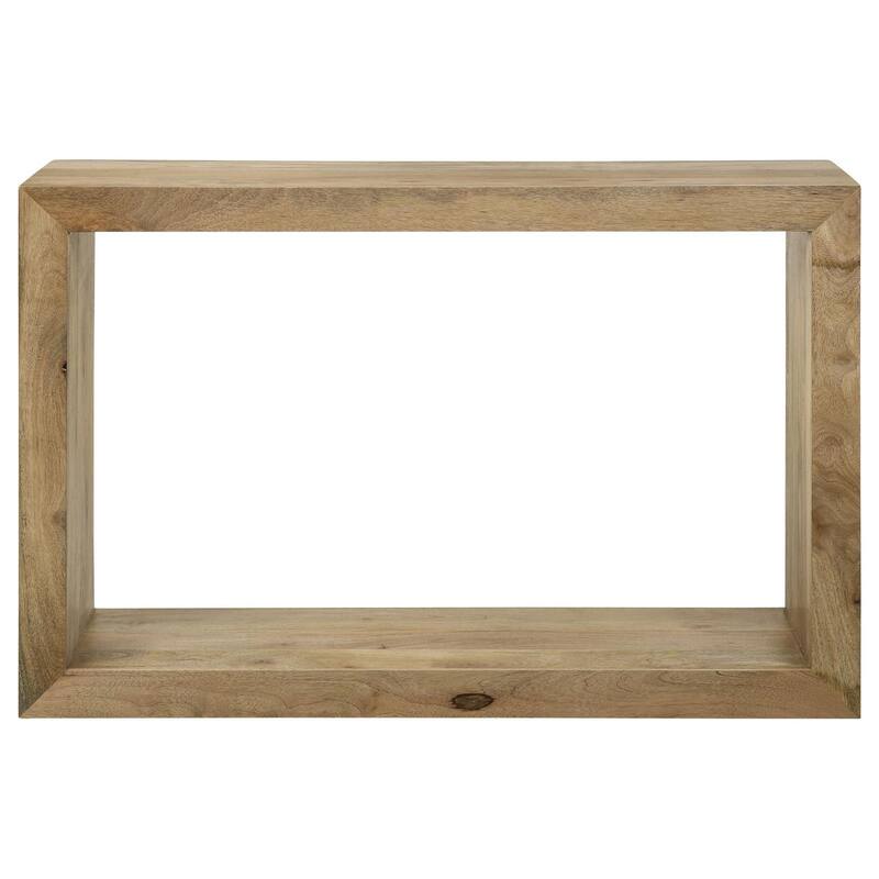 Beni 46 Inch Console Table, Rectangular Handcrafted Mango Wood Frame, Brown