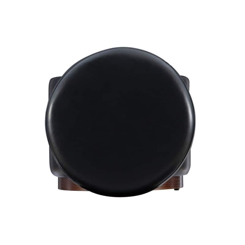 Rue Faux Leather Round Storage Ottoman