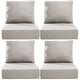 preview thumbnail 104 of 120, Gymojoy 24"x24"x6" Thick Cushions & Pillows Set - Deep Seat Indoor/Outdoor Water & Fade Resistant Beige - Four Sets