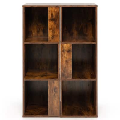 3-Tier 6 Cube Freestanding Bookcase with Anti-toppling Device - 13" x 13" x 39.5" (L x W x H)