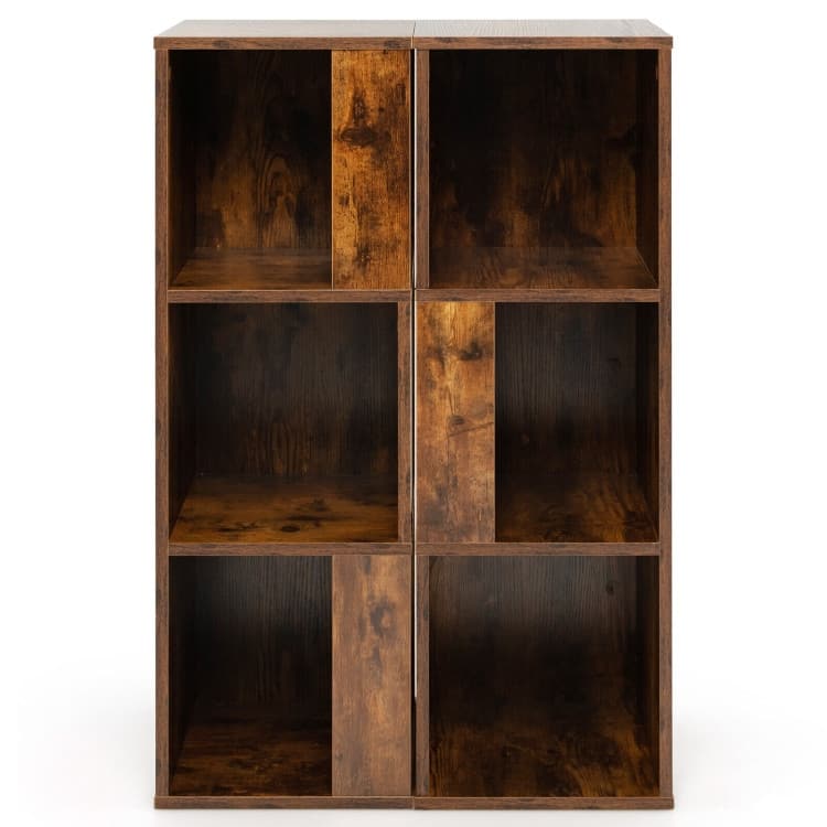 3-Tier 6 Cube Freestanding Bookcase with Anti-toppling Device - 13" x 13" x 39.5" (L x W x H)