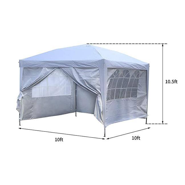 Zenova 10x10 Pop Up Canopy Tent Instant Folding Shelter With 4 Sidewalls with Free Mosquito Net