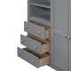 preview thumbnail 9 of 9, Full Loft Bed with Built-in Wardrobe, Desk, Shelves&Drawers, Wood Loft Bed Frame w/Full-Length Guardrails for Bedroom Dorm, Grey