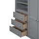 preview thumbnail 9 of 28, Full Size Loft Bed with Built-in Wardrobe, Desk, Shelves, Drawers, and Safety Guardrails, Space-Saving, Durable Design, Grey