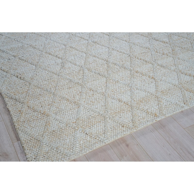 EXQUISITE RUGS Brentwood Handwoven Wool/Viscose Dark Beige Area Rug.