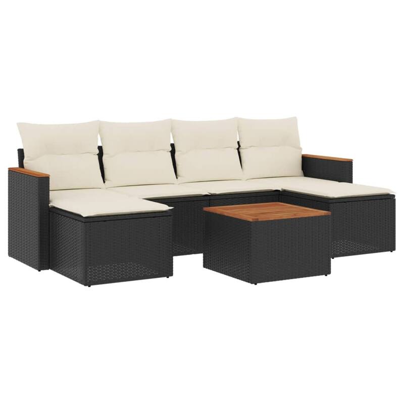 vidaXL Garden Sofa Set Black - 21.7 x 21.7 x 14.6