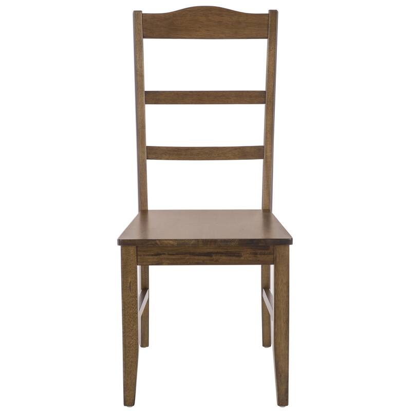 SAFAVIEH HOME Svetlana Ladder Back Side Chair - 18"W x 21"D x 40"H - Dark Oak